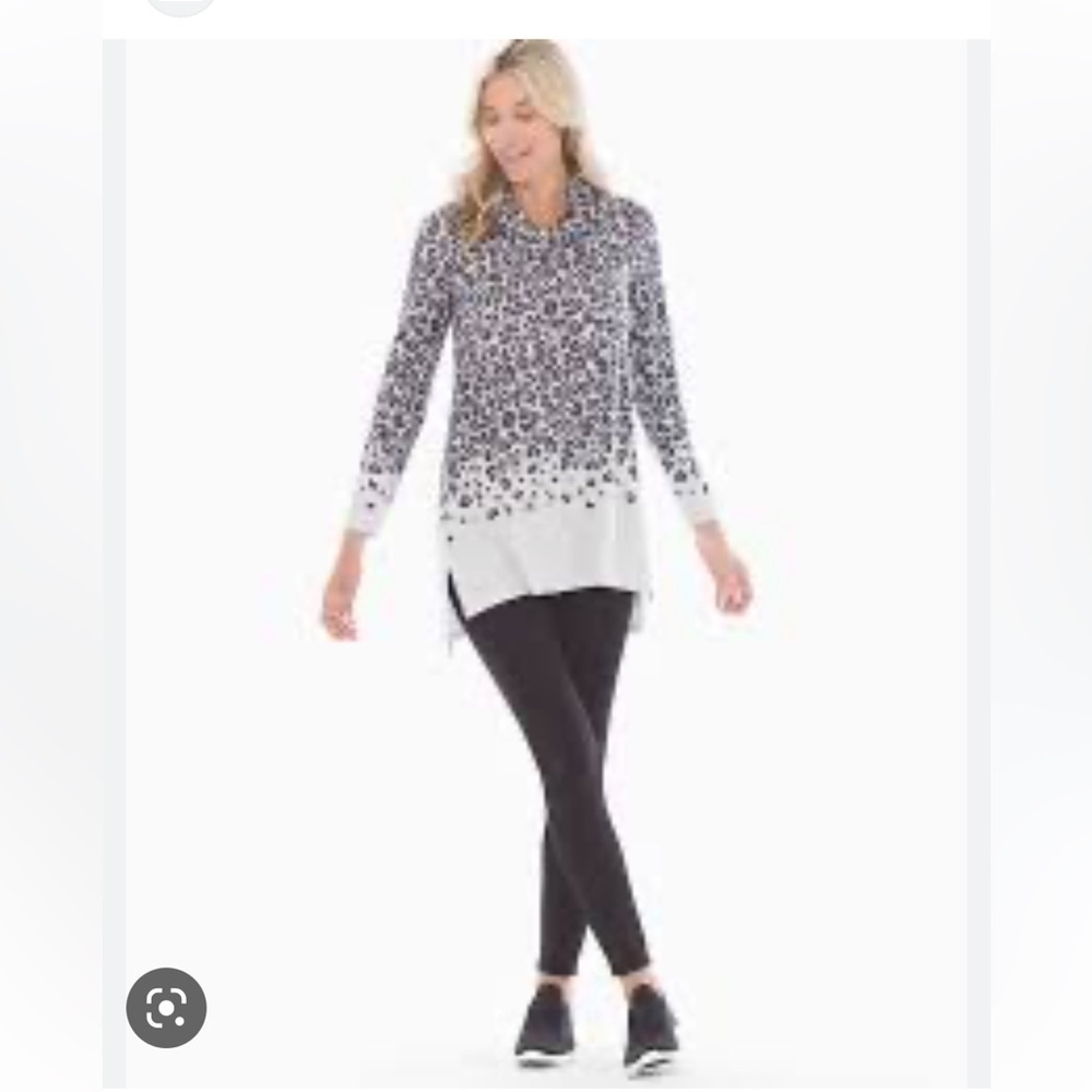 Soma jersey funnel neck burnout leopard tunic